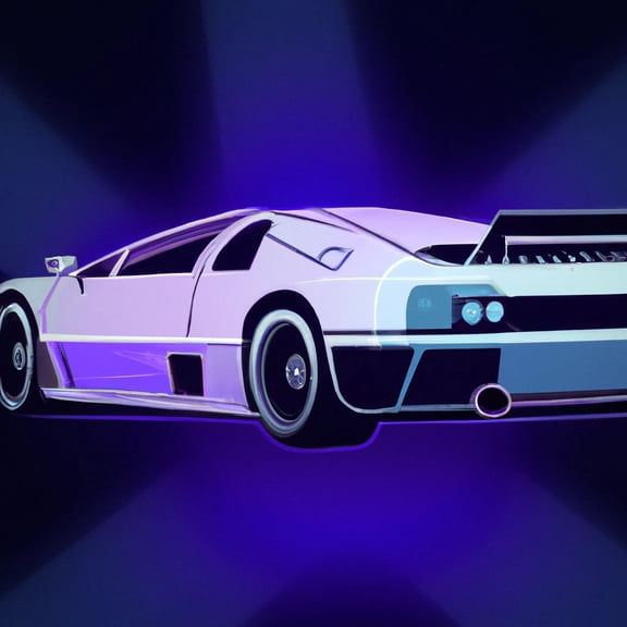 Abstract Race Car Digital Art II - 12" x 12" Art Print Wall Decor