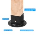 thumbnail image 3 of 4pcs Square Floor Flange, 2" X2" Post Base Brackets Wall Mount for Deck Railing Mailbox, Black, 3 of 6