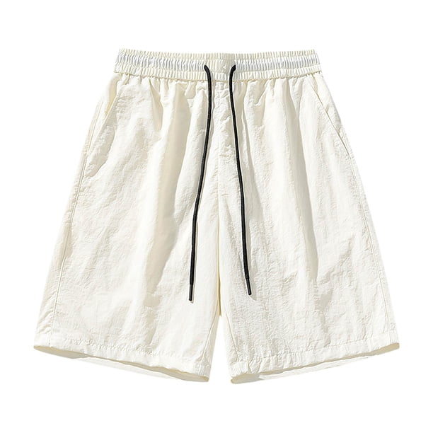 pstuiky Pantalones cortos para hombre, Pantalones cortos de verano para hombre, informales y cómodos, con bolsillo y cintura elástica y cordón ajustable. Pantalones cortos de baloncesto