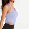thumbnail image 5 of CFLVAEK Halter Sports Bra for Women High Impact Racerback Sports Bras Ribbed Wireless Longline Bras for Running Workout Purple L, 5 of 6