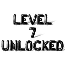 Letter Balloons - LEVEL 7 UNLOCKED 16" Inch Alphabet Letters Foil Mylar Balloon 7th Birthday Party Banner (Black)