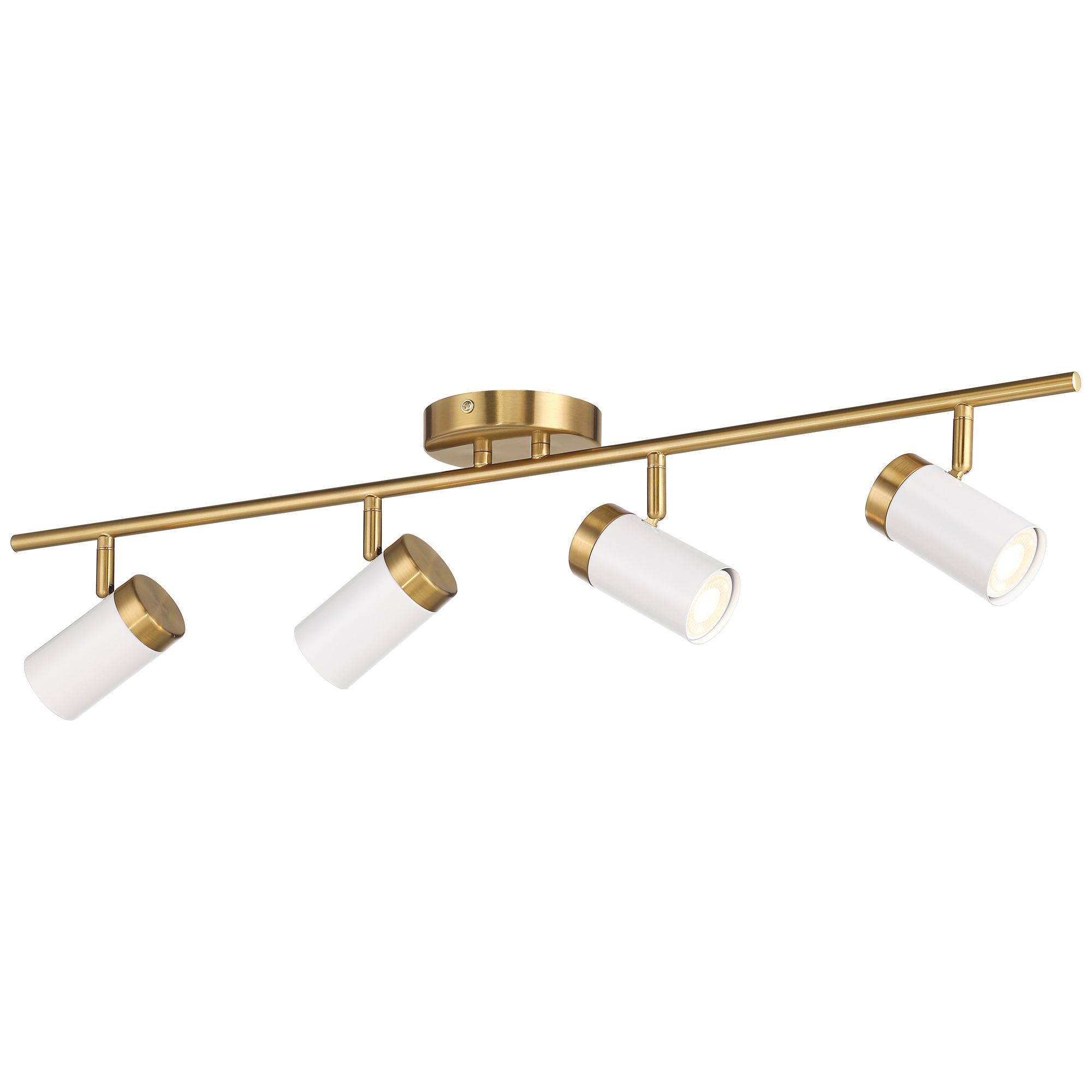 Pro Track 4-Light Heads LED Ceiling Track Light Fixture Kit GU10 Dimmable Directional Gold Black Modern Kitchen Bathroom 32 1/4" Wide