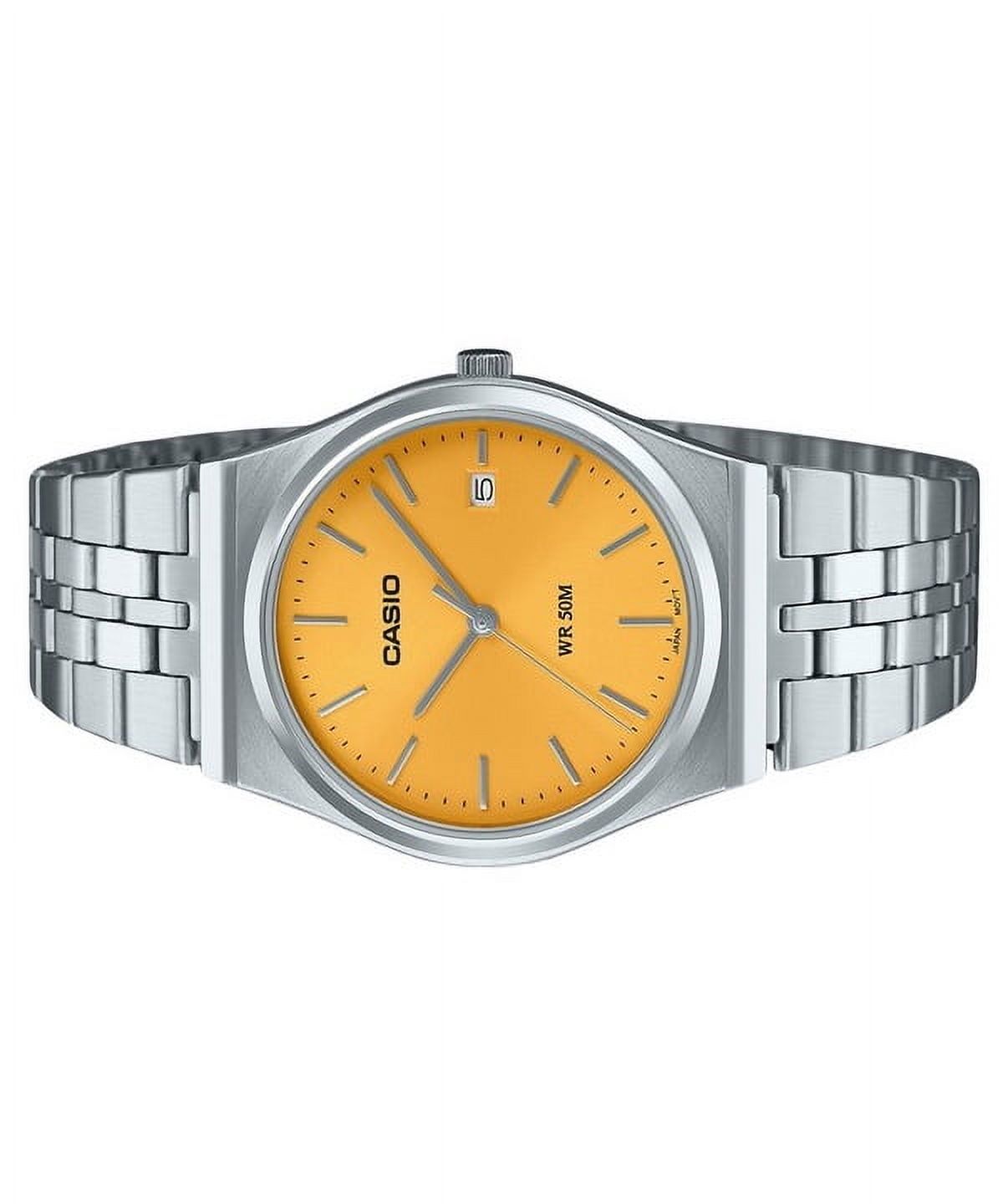 Casio Men’s Stainless Steel Watch with Yellow Dial - MTP-B145D-9AVDF
