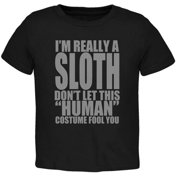 Halloween Human Sloth Costume Toddler T Shirt Black 2T
