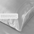 thumbnail image 3 of Satin Sheets Double/Full [4-Piece, Grey] Hotel Luxury Silky Bed Sheets - Extra Soft 1800 Microfiber Sheet Set, Wrinkle, Fade, Stain Resistant - Deep Pocket Fitted Sheet, Flat Sheet, Pillow Cases, 3 of 5