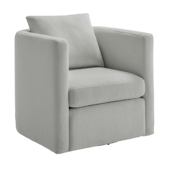 Comfort Pointe Sheldon Gray Performance Fabric Swivel Barrel Chair
