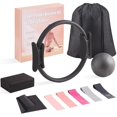 thumbnail image 1 of Pilates Kit at Home 10PCS Pilates Equipment with 11.81Inch Pilates Ring 9.8Inch Ball 5PCS Stretching Strap Risistance Bands Block Gym Bag, 1 of 7