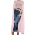 thumbnail image 1 of Gupgi Women Sheer Cape Tops Solid Color Crew Neck Irregular Long Cover-ups Summer Asymmetrical See Through Shawls, 1 of 9