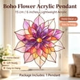thumbnail image 2 of 6in Suncatcher Window Hanging Decor, Bohemian Flower Colorful Pendant for Home, Garden, Gifts, 2 of 6