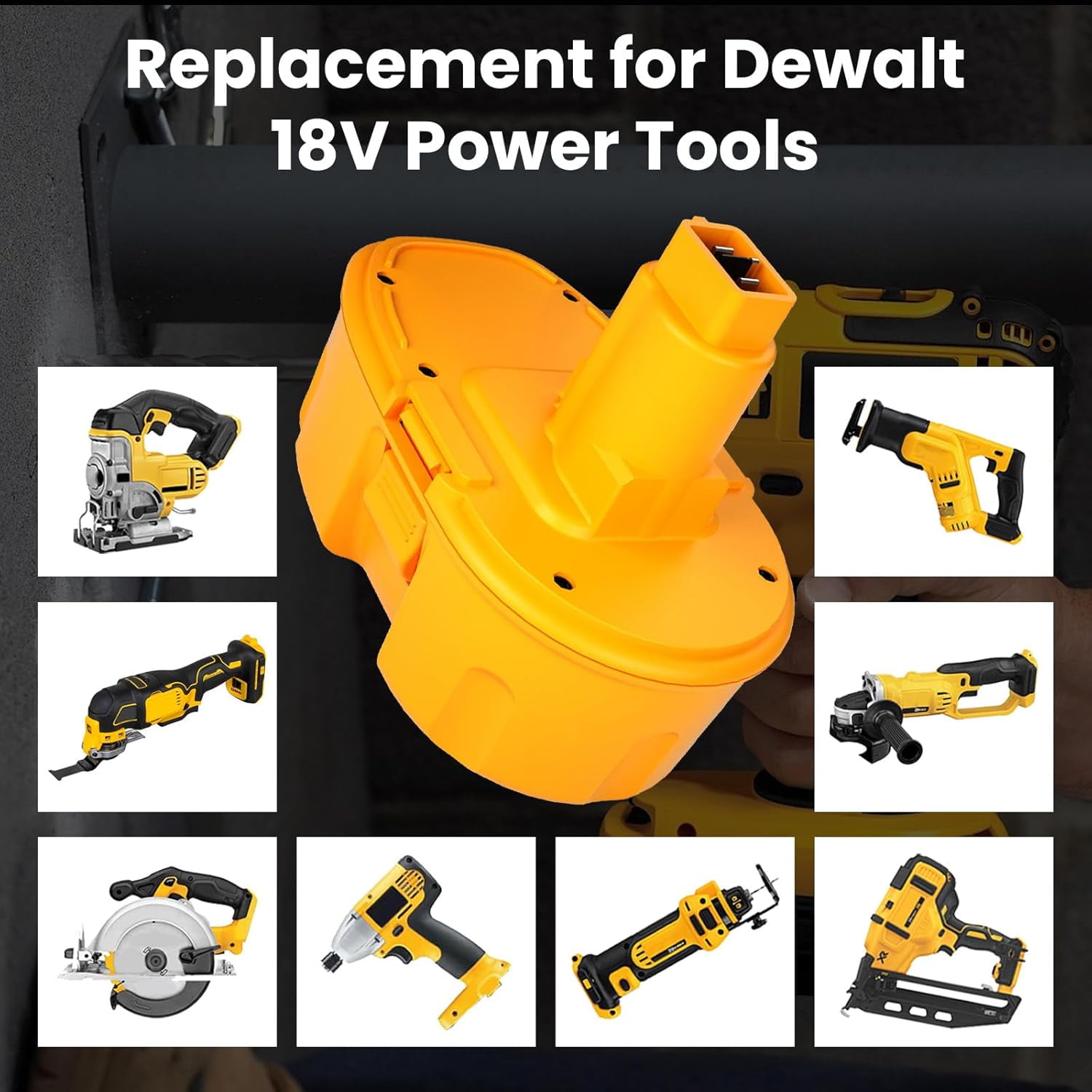 2-Pack 18V 3.6Ah DC9098 DC9099 Replacement Battery for Dewalt 18V Battery DC9096 DC9098 DC9099 DW9095 DW9096 DW9098 DE9038 Compatible with Dewalt 18 Volt Battery Tools Drills Drivers Wrench