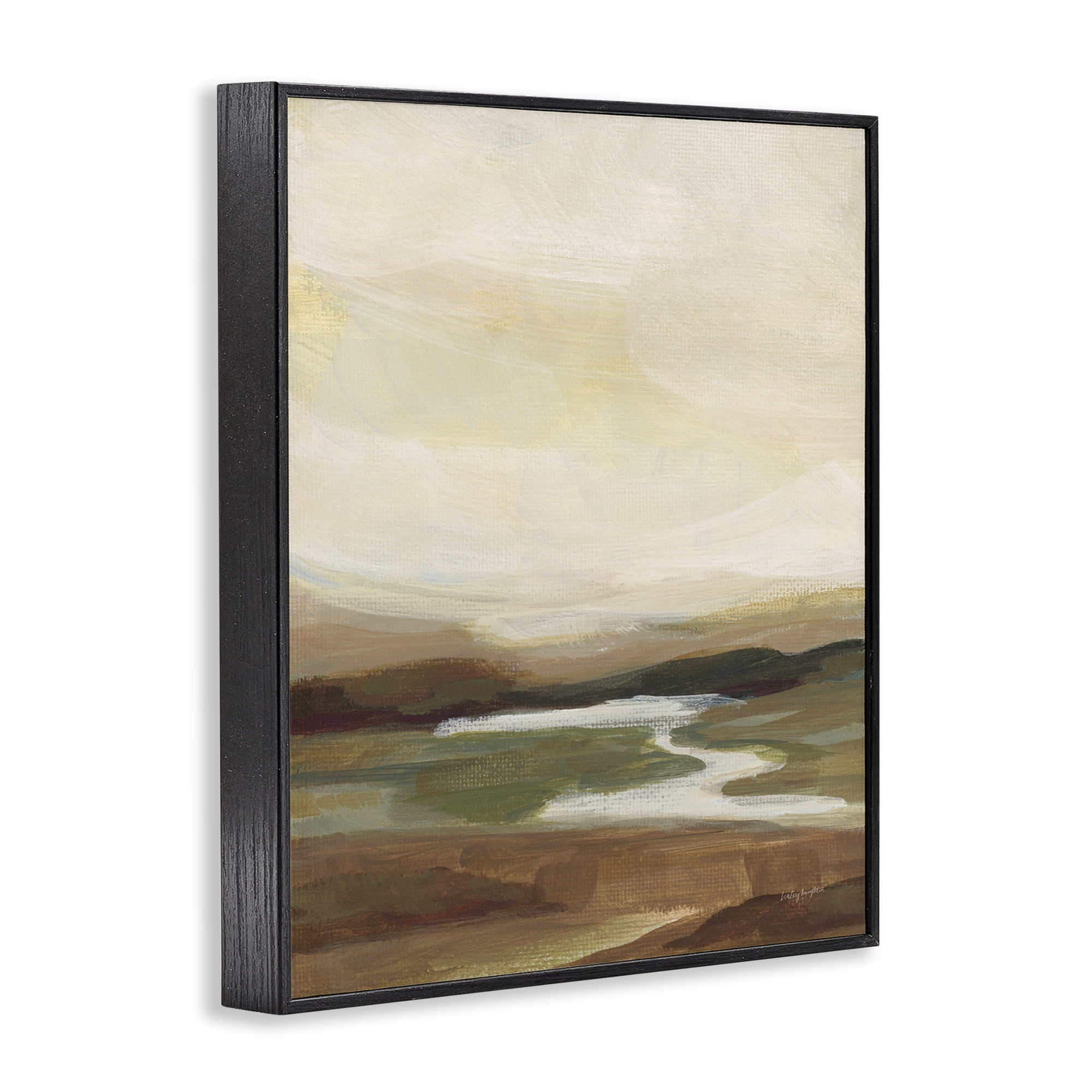 Stupell Industries Chestnut Springs River Landscape Painting Black Framed Art Print Wall Art, 11 x 14