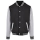 thumbnail image 1 of Build Your Brand - Chaqueta Basic College para Hombre (Negro, Gris Jaspeado), 1 of 4