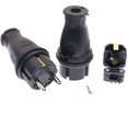 thumbnail image 2 of EU Rubber Waterproof Electrical Socket - Grounded European Connector with Cover IP44, DIY Power Supply 16A 250V, 2 of 5
