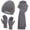 Grey-2, variant on FZ FANTASTIC ZONE Mens Womens Winter Beanie Hat Long Neck Scarf Touchscreen Gloves Set with Warm Fleece Lined Cap Gifts for Men Women Cold Day