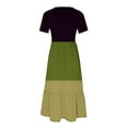 thumbnail image 3 of Qertyioot Robe d'Été Décontractée à Manches Courtes pour Femmes, Robe de Plage Maxi Fluide à Étages avec Poches et Imprimé Coloré, 3 of 4