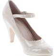 thumbnail image 7 of Bella Marie Women's Mary Jane Ankle Strappy Scalloped Mid Heel Dress Pump, 7 of 7