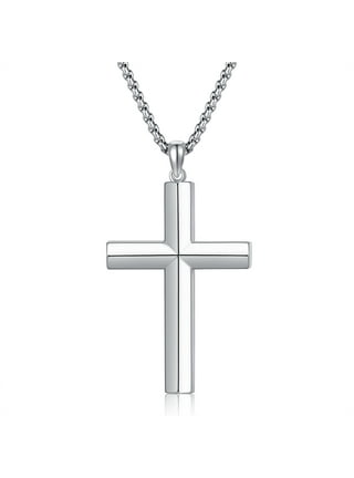 Mens Cross Necklaces in Men s Necklaces Silver Walmart