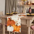 thumbnail image 2 of Burnt Orange Fall Table Runner Thanksgiving Pumpkins Maple Leaves Tablerunners 14 x 72 Inch, Table Decorations Tabletop Scarf for Summer Gathering Holiday Farmhouse Kitchen Dining Decor, 2 of 8