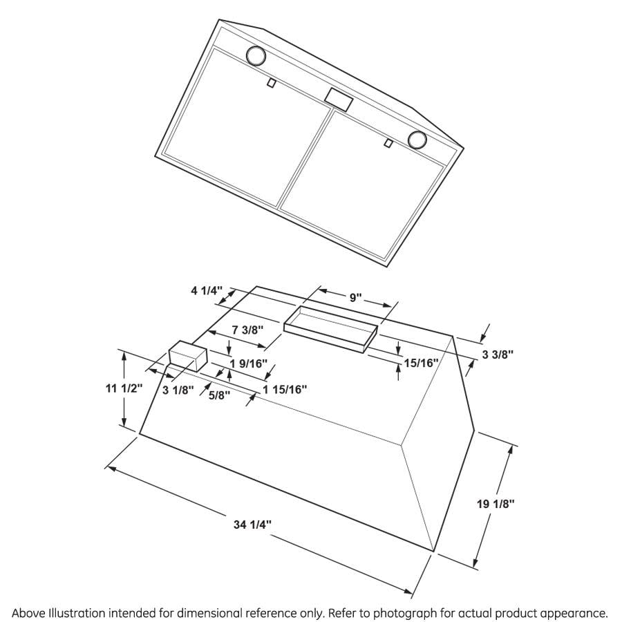 GE APPLIANCES UVC9360SLSS HOOD INSERTS Stainless Steel