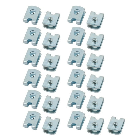 

Unique Bargains M4 15mmx11mm Iron White Zinc Plated Extruded U Nut Clip 25pcs