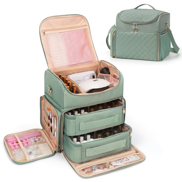 Funda organizadora de esmaltes de uñas CUBETASTIC extra grande, color verde