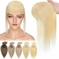 thumbnail image 3 of Benehair 100% Remy Human Hair Extensions Clip In Topper Toupee Hairpiece With Bang for Women Wig Top Piece Blonde Hair Piece 10"12"14"16", 3 of 12