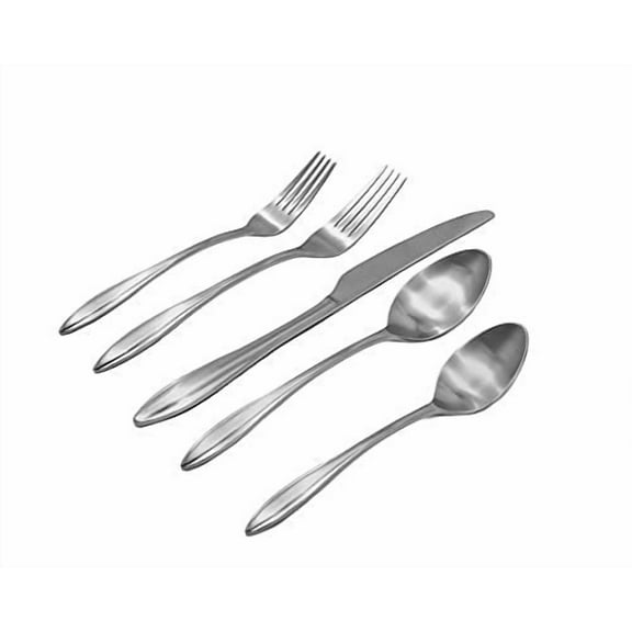 Godinger 20 Piece Flatware Set with 4 Dinner Forks, 4 Salad Forks, 4 Tablespoons, 4 Teaspoons and Knifes, 18/0 Stainless Steel Unica Satin, Set of 4
