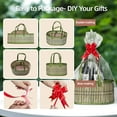 thumbnail image 5 of Green Bamboo Gift Basket Set, 3 Pack Decorative Storage Baskets with Clear Wrap Bags, Ribbon Bows, 11x7.9x6 Inches, for Wedding, Birthday, Christmas, Baby Shower, 5 of 9