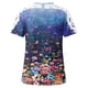 thumbnail image 4 of Mujeres Causal Mangas Cortas Cómodo Encaje Cuello Redondo Estampado Blusa Pullover Tops Camisa OAVQHLG3B Store lin121212, 4 of 5