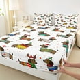 thumbnail image 3 of Homewish Christmas Dachshund Kids Bed Sheets, Kawaii Cartoon Dog Animal King Sheets, Fashion Polkadots Sheet Set, Microfiber Bedroom Decor, 4-Piece, 3 of 7