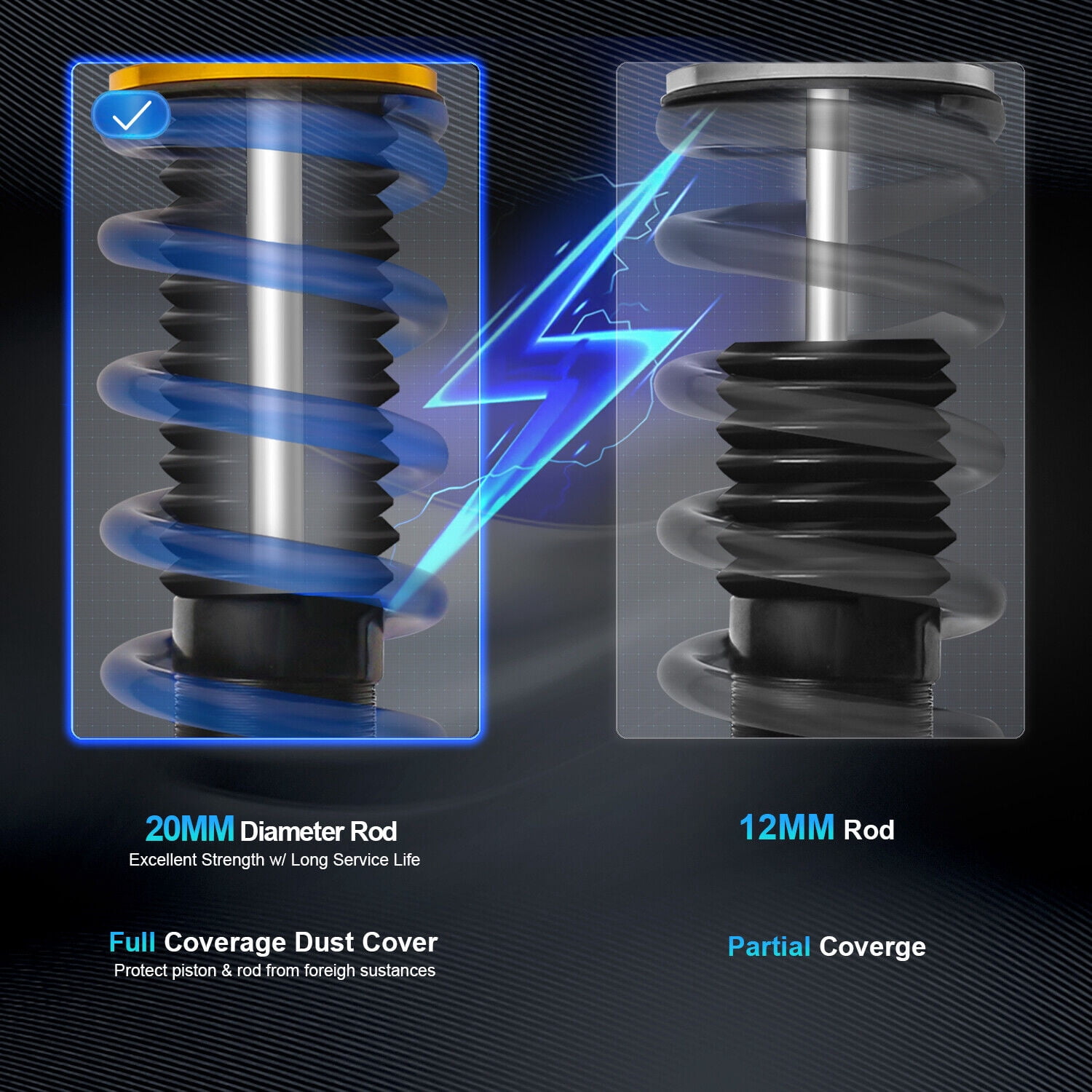 MOSTPLUS Front & Rear Coilover Struts Adj. Height for 06-10 Chrysler 300C Challenger SRT8
