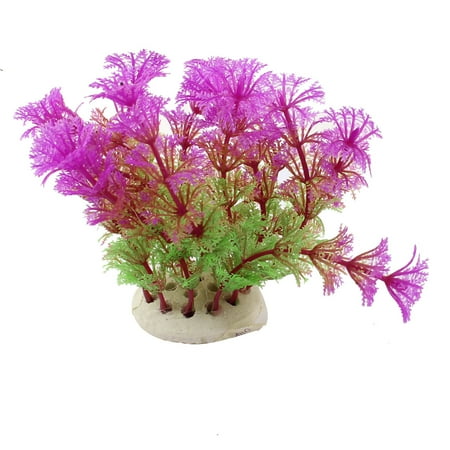 Jesus Fish Green Unique Bargains 4.3 Height Green Fuchsia Artificial Manmade Aquarium Decoration Grass Plants ()