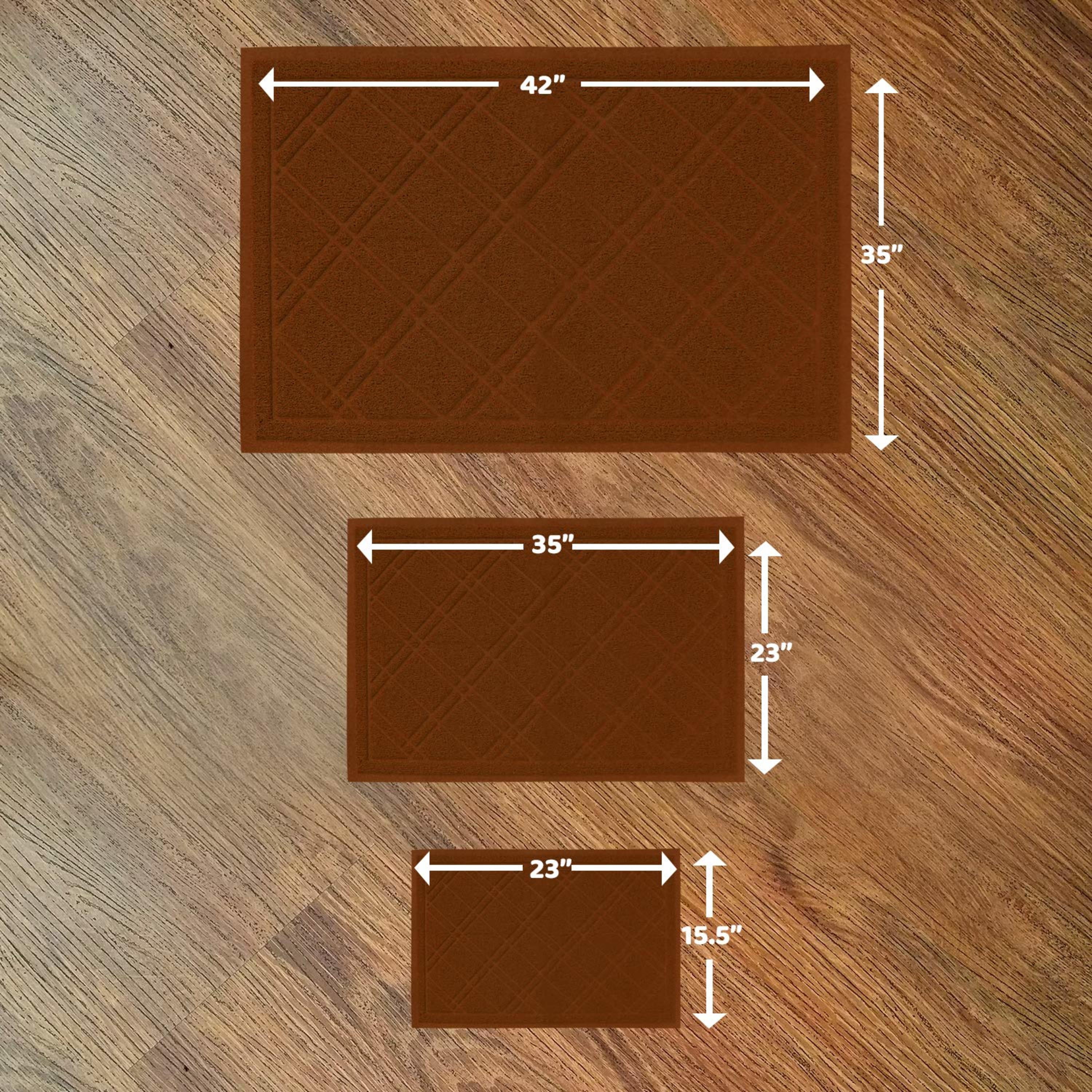Downtown Pet Supply Non Slip and Washable Cat Litter Mat 23" x 35", Brown
