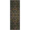 thumbnail image 1 of Classic Ultra-Plush Scrolling Damask Polypropylene Indoor Hallway Runner Rug by Blue Nile Mills - 2' 7" x 8', Black, 1 of 4
