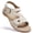 White, variant on Littleplum Women's Arch Support Wide Sandals Adjustable Straps Lightweight Walking Summer Shoes for Women,Brown,Size 5.5