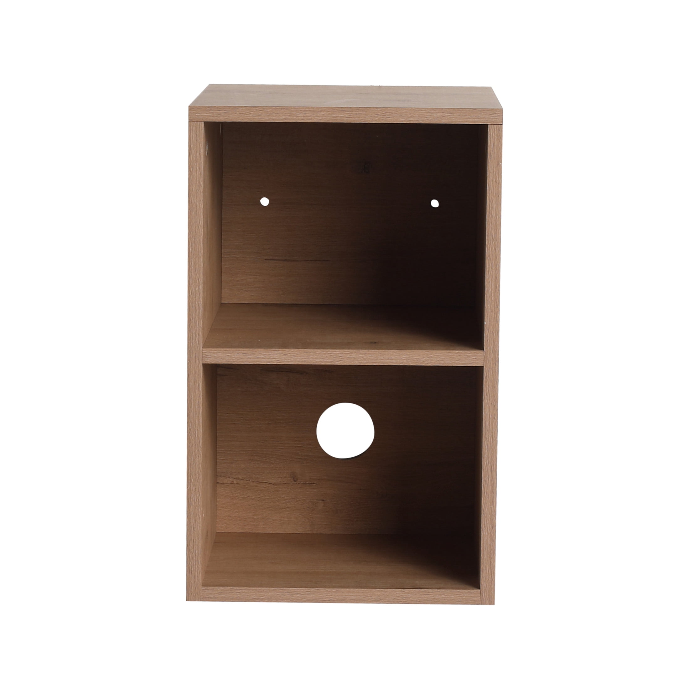 Noble House 12" Floating Bathroom Storage Shelves, Modern Plywood 2-Tier Wall Shelf Organizer, Imitative Oak