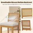 thumbnail image 3 of Bar Stools Sets of 2, LEGAHOME 28" Bar Height Bar Stools, Farmhouse Linen Upholstered Bar Stools with Cane Back, Wood Bar Chairs for Kitchen Island Dining Room, Suitable for 40"-42" Table, Beige, 3 of 7