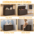 thumbnail image 6 of PAPROOS Kids Toy Box for Boys Girls, Wooden Toy Chest with Storage Bench and Safety-Hinged Lid, Modern Toy Storage Organizer for Playroom, Living Room, Toddler Room, Coffee, 6 of 11