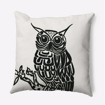 Simply Daisy 16" x 16" Hootie Animal Pillow, Multicolor|Off White and Black (1 count)