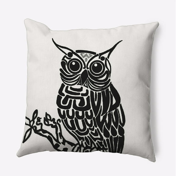 Simply Daisy 16" x 16" Hootie Animal Pillow, Multicolor|Off White and Black (1 count)