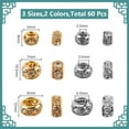 thumbnail image 2 of 60 cuentas espaciadoras de diamantes de imitación de 3 tamaños, de latón, de colores variados, redondas y sueltas, para collares, pulseras y bisutería, de 8 mm y 12 mm., 2 of 7