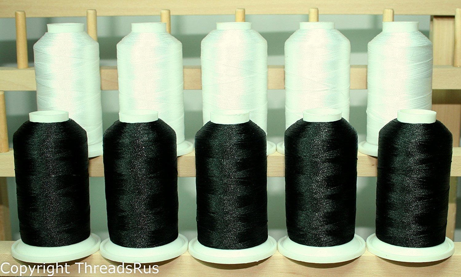 NEW ThreadNanny BLACK & WHITE CONES POLY MACHINE EMBROIDERY THREADS