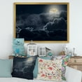 thumbnail image 3 of Designart 'Cloudy Full Moon Night With Stars' Nautical & Coastal Framed Art Print, 3 of 4