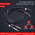 thumbnail image 2 of Dual 6.35mm TS Male RCA Cable Adapter Microphone Multimedia Audio PVC Cord Insert Jack MP3 Smartphone AUX Car Office Video, 2 of 7