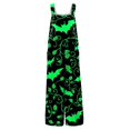 thumbnail image 4 of Women's Halloween Jumpsuits Skull Pumpkin Sleeveless Backless Spooky Rompers Castle Ghost Halter Horror Overalls, 2XL, 4 of 5