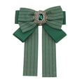 thumbnail image 1 of INSPIRE CHIC Nœuds Papillon Broche Ruban Rayé Pré-Noué pour Femmes Mode Vert, 1 of 4