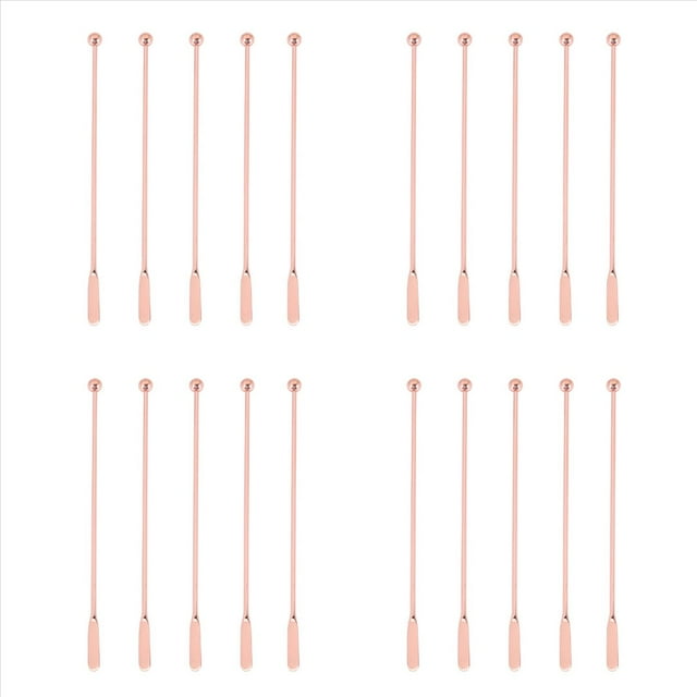 20 Piezas Agitador de Acero Inoxidable AgitaciÓN de Bebidas Palillo de AgitaciÓN de CÓCtel - Rosa- Barra Recta, 19Cm