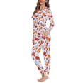 thumbnail image 2 of FOR U DESIGNS Thanksgiving Maple Leaf Pj Sets for Women Long Sleeve and Pants with Pockets set of 2 Size 4XL Ladies Sleepwear Sets Long Crew Neck Tops for Women, 2 of 6