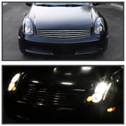 Spec-D Tuning Black HID Type Headlights Compatible with 2003-2005 Infiniti G35 2Dr Coupe Factory HID Models L+R Pair Head Light Lamp Assembly