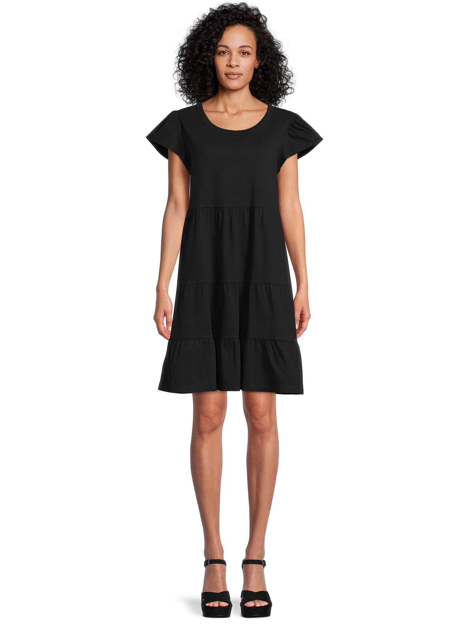 Time Tru Time and Tru Women's Short Sleeve Tiered Knit Dress